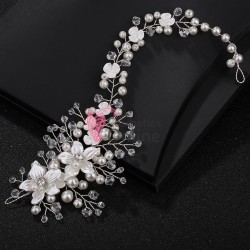 Tiara Ti049 argintie pentru mirese cu cristale